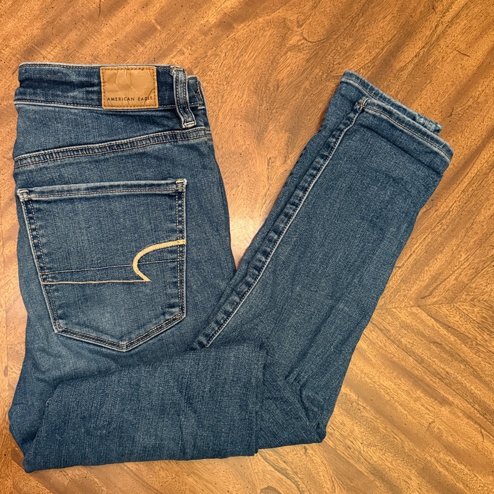 American Eagle Next Level Stretch Size 8 Blue Women's Highest Rise Jeggings